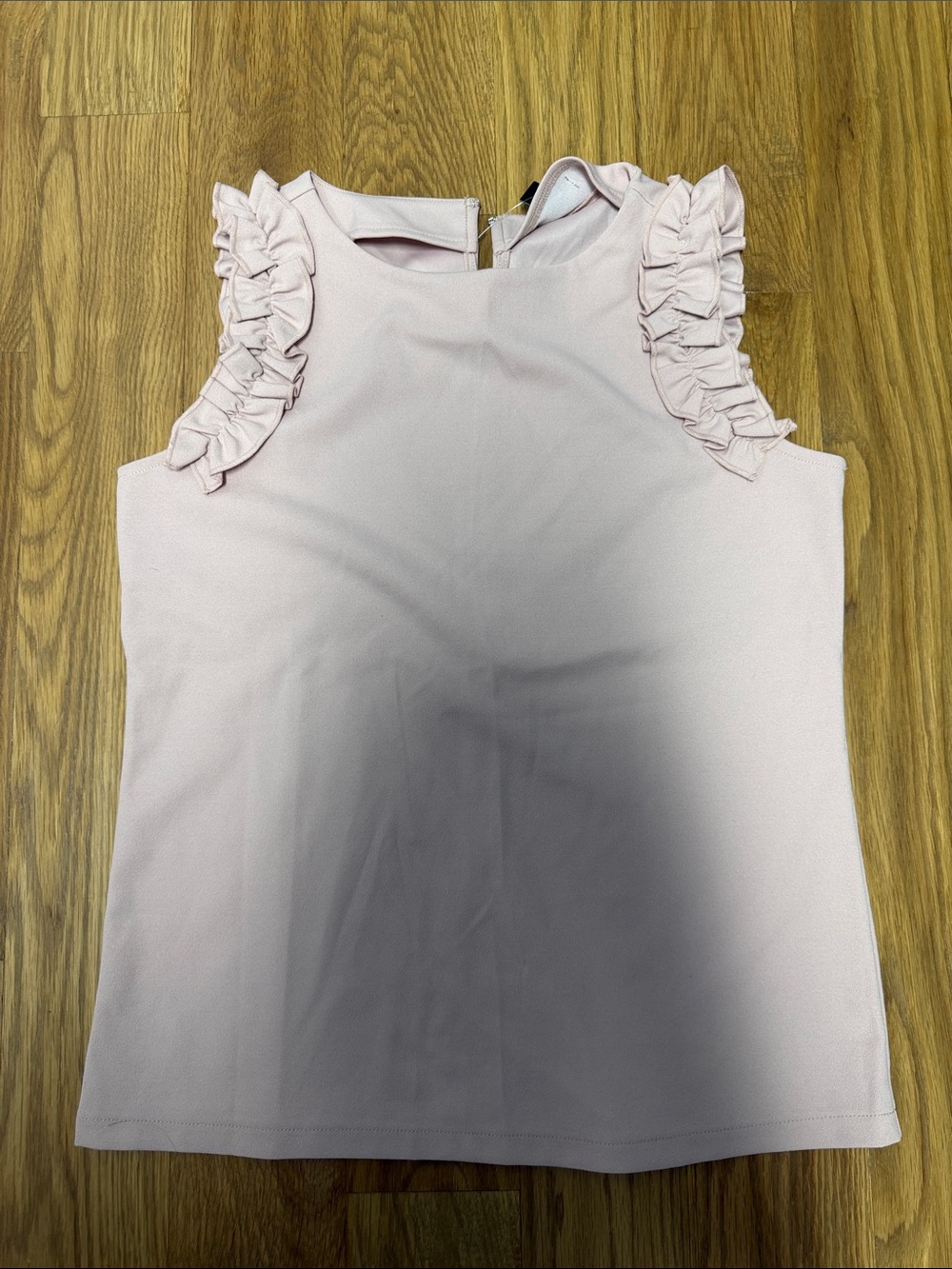 Ann Taylor Light Pink Ruffle Sleeve Tank